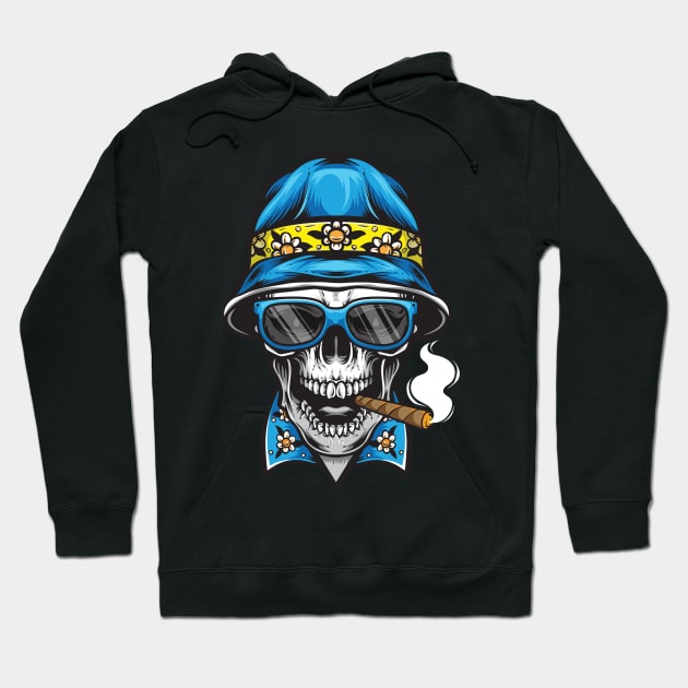 Smoking Skull Hoodie by PrintcoDesign